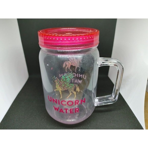 Tri-Coastal Design'Unicorn Water' Mason Jar Pink and Clear Grade B - Picture 1 of 4